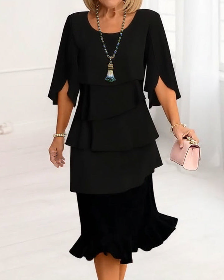 Sophia ™| Elegant Comfort Ruffle Dress